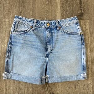 WRANGLER Denim Shorts Women’s Size 30 High Rise Wild West Straight Light Wash